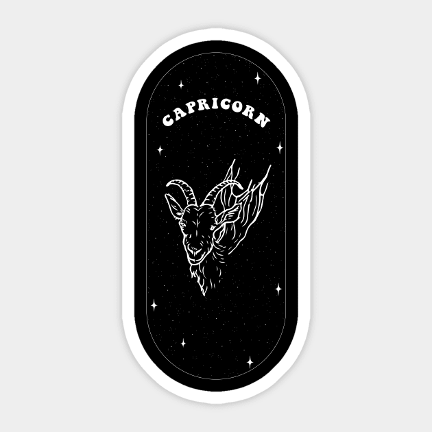 Capricorn Zodiac Sign - Astrological sign Sticker by CatchyFunky